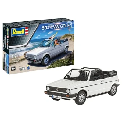 Afbeelding van 1:24 Revell 05636 Volkswagen VW Golf 1 Cabriolet 50 Jaar! Auto Geschenkset Plastic Modelbouwpakket