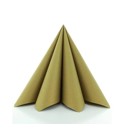 Afbeelding van Sovie Linclass Airlaid servetten goud 50 stuks hoogwaardige wegwerpservetten 40 x cm scheurvast, absorberend en vormvast ideaal voor bruiloft feesten