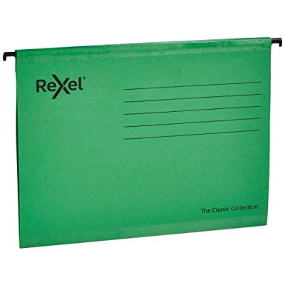 Afbeelding van Rexel 2115588 Classic Versterkte A4 ophangmap Groen