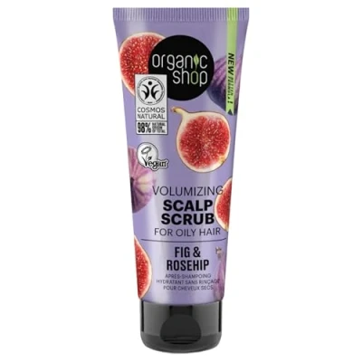 Afbeelding van Organic Shop Volumizing Scalp Scrub voor vet haar vijg en rozenbottel (75ml)
