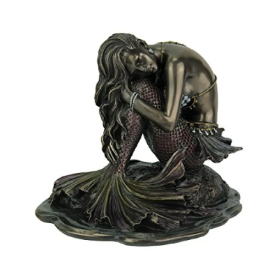 Afbeelding van Veronese Design Beeld/figuur Zeemeermin Zittend op Rots (hxbxd) ca. 15cm x 14cm 12cm