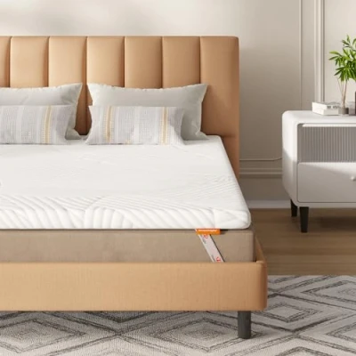 Afbeelding van Sweetnight Topper 180 x 200 cm, visco elastische matrasoplegger gelschuim matrastopper 5 cm hoogte gel traagschuim topper, met afneembare en wasbare overtrek, wit, H2