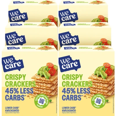 Afbeelding van 6x WeCare Lower Carb Crackers Crispy 100 gr