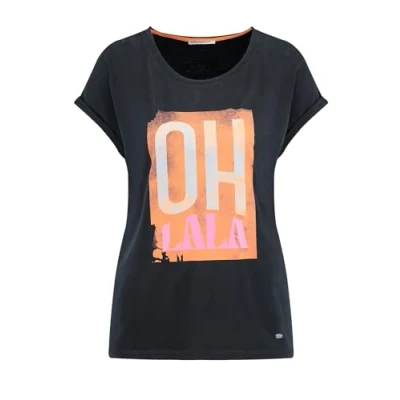 Afbeelding van Key Largo Ohlala Round Tshirt print, Dames, Maat: XXL, Black