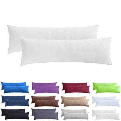 Afbeelding van NatureMark 2 pack jersey kussensloop kussenslopen zijslaper hoofdkussen nekkussen vele maten en kleuren OEKO TEX (40 x 145 cm (zijslaper/zoogkussensloop), natuur/crème)