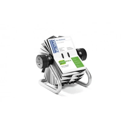 Afbeelding van Durable 248123 Visifix rotatiekaartensysteem, voor 400 visitekaartjes, met register A Z, metaalzilver