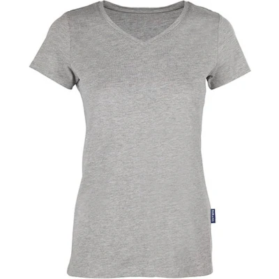 Afbeelding van Damesshirt &#039;Luxury V Neck Tee&#039; met korte mouwen Grey Melange XL