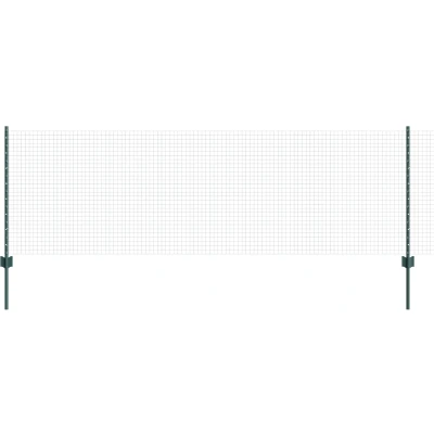 Afbeelding van vidaXL Gelaste Draad Fence met 11 U Posts Groen 0.8x25 m Staal