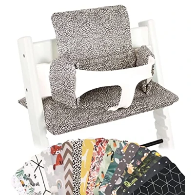 Afbeelding van Stoelverkleiner TrippTrapp Geschikt voor Stokke Tripp Trapp Kussenset Kinderstoel Verkleiner Perfecte Pasvorm Geplastificeerd en Snel Schoon Zand luipaard