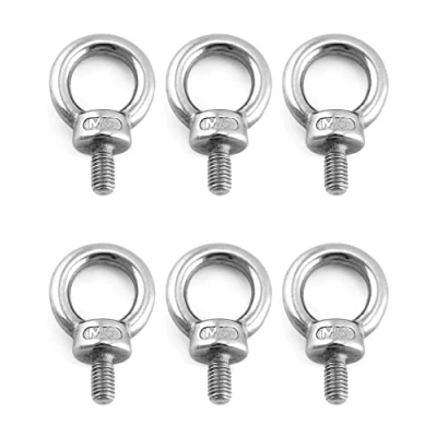 Afbeelding van QWORK® M6 oogbout, 304 RVS oogbouten voor rol van bevestiging en ophanging, 65KG, 6 stuks