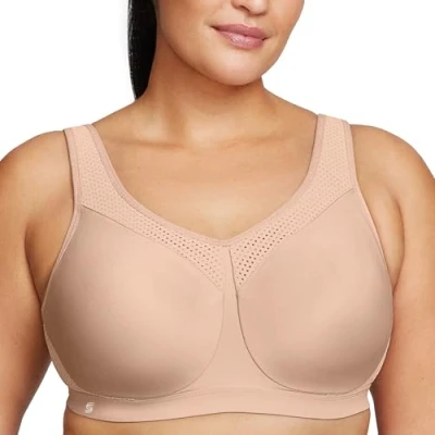 Afbeelding van High impact Wonderwire sportbeha 9066 voor volslank plus size figuur, Café, 90F