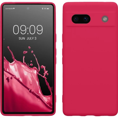 Afbeelding van kwmobile telefoonhoesje geschikt voor Google Pixel 7a Hoesje smartphone Precisie camera uitsnede In neon roze