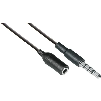 Afbeelding van 3,5mm Jack 4 polig (m) 3 (v) adapter zwart 0,10 meter