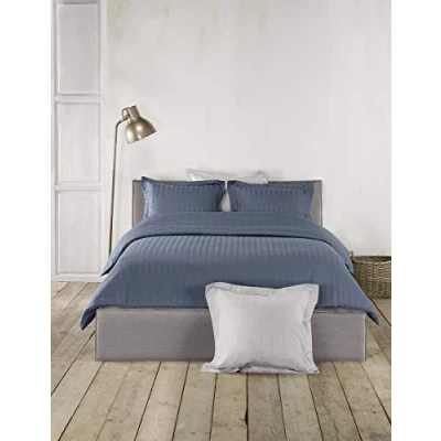 Afbeelding van Dekbedovertrek De Witte Lietaer Zygo Indigo Satijn 140 x 200 / 220 cm 1 Persoons