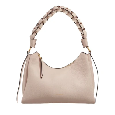 Afbeelding van COCCINELLE Leren Schoudertas Boheme Grana Double Shoulder Bag Rosette / Warm Taupe Beige