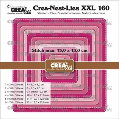 Afbeelding van Crealies Crea Nest Lies XXL Vierkant stiksteek CLNestXXL160 max. 13 x cm (10 23)