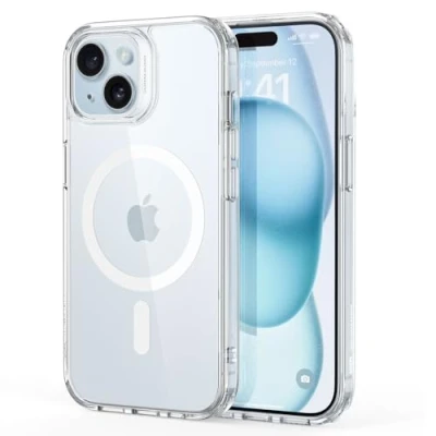 Afbeelding van ESR Classic Hybrid HaloLock Apple iPhone 15 Shockproof Hardcase Hoesje MagSafe Compatible Transparant