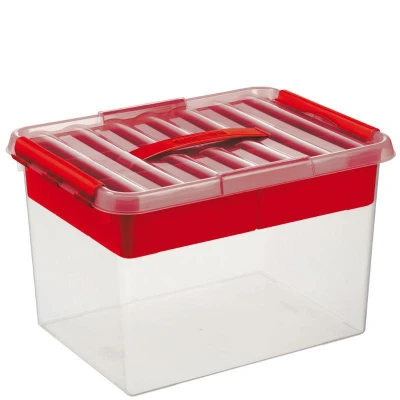 Afbeelding van SUNWARE Q Line Multi Box 22 Liter 400 x 300 260mm transparant/rood