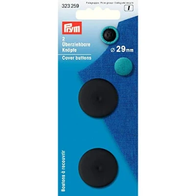 Afbeelding van Prym Zwart Kunststof 29mm Cover Knoppen (2st), 14 x 6 1 cm