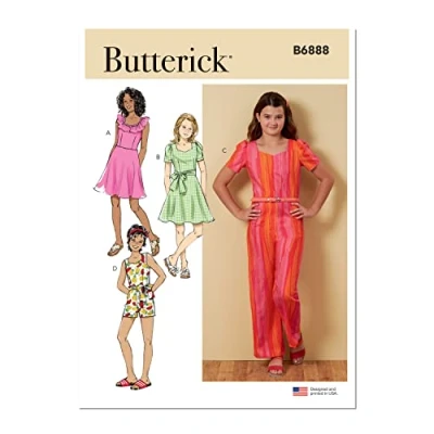 Afbeelding van Butterick B6888A Girl Plus Sportkleding A (7 8 10 12 14), Papier
