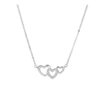 Afbeelding van YO&amp;NO Ketting Zilver Hartjes Zirkonia 1,4 mm 40 + 4 cm 925