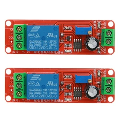 Afbeelding van ICQUANZX 2 STUKS NE555 12V DC Instelbaar 0 10 Seconden Timer Vertraging Relais Switch Module Shield voor Raspberry Pi