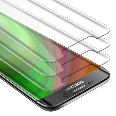 Afbeelding van Cadorabo 3x Screenprotector geschikt voor Samsung Galaxy S6 EDGE in KRISTALHELDER Tempered Display Pantser Film