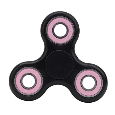 Afbeelding van Toyland® Fidget Hand Spinner Stress en angstverlichting Diverse kleuren (zwarte roze ringen)