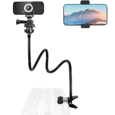 Afbeelding van SUNNINGUP Webcamstandaard, telefoonhouder, bijgewerkte flexibele zwanenhals houder voor Logitech webcam C920s, C930e, C930, C920, C922x, C922, Brio 4K, C925e, C615