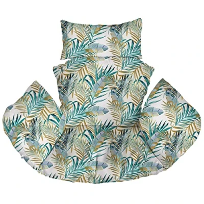 Afbeelding van Hangstoelkussen, Opknoping Ei Hangstoel kussen, kussen voor polyrotan hangschommel, schommelmand rugkussen teraas en tuin, Stoel Pad hangschommel palm wit [114]