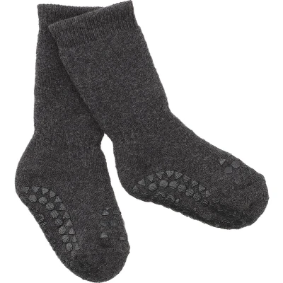 Afbeelding van Gobabygo Sokjes Antislip Junior Donkergrijs Melange Maat 23/26