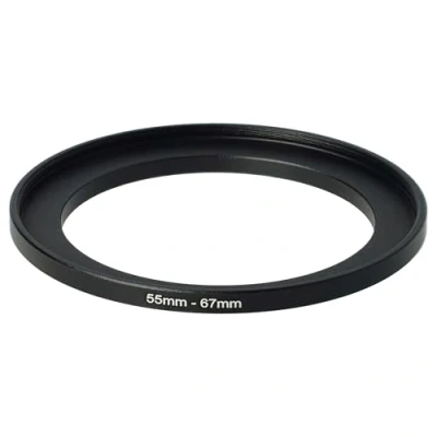 Afbeelding van vhbw Step Up ring adapter van 55 mm naar 67 voor cameralens filteradapter, metaal, zwart