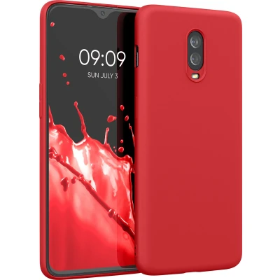 Afbeelding van kwmobile telefoonhoesje compatibel met OnePlus 6T hoesje Zachte case voor smartphone Back cover in rood