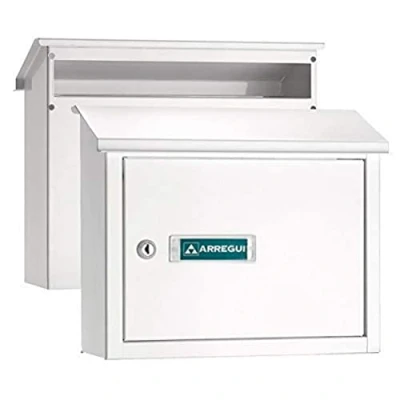Afbeelding van ARREGUI V 4071 V4071 Maxi doorwerpbrievenbus van verzinkt staal, maat M (DIN A4), brieveningang voor brieveninworp of gleuf, wit