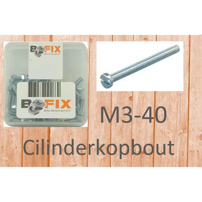Afbeelding van Bofix Cilinderkopbout M3x40 verzinkt (50st)