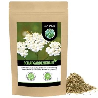Afbeelding van duizendblad thee (250g), gesneden, zacht gedroogd, kruid 100% puur en natuurlijk voor de bereiding van thee, kruidenthee