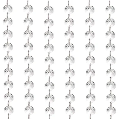Afbeelding van Belle Vous Helder Glazen Kristallen Kandelaar Kralen Ketting Guirlande (6 pak) 1m Strengen met 1,5cm Octogonale Voor DIY Hobby, Huwelijk/Kerst/Feest Decoratie, Sieraden en Lampen