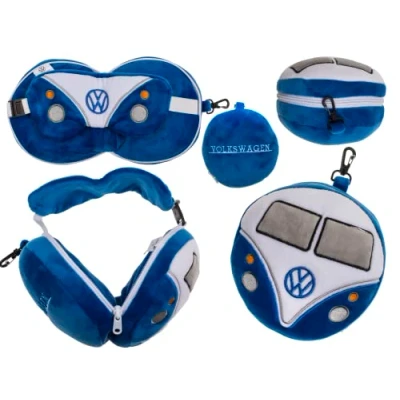 Afbeelding van Pluche Reiskussen Met Slaapmasker, VW Volkswagen T1 Camper