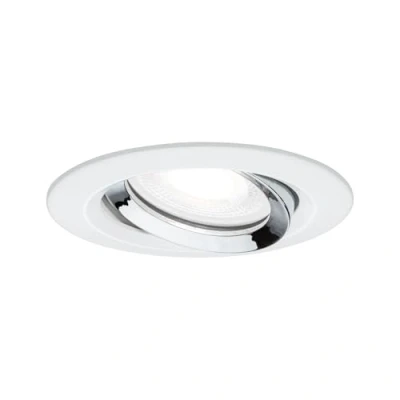 Afbeelding van Paulmann 93673 Nova Plus LED inbouwlamp rond zwenkbaar 6W IP65 dimbaar inbouwspot wit mat, chroom spot alu zink 4000 K GU10