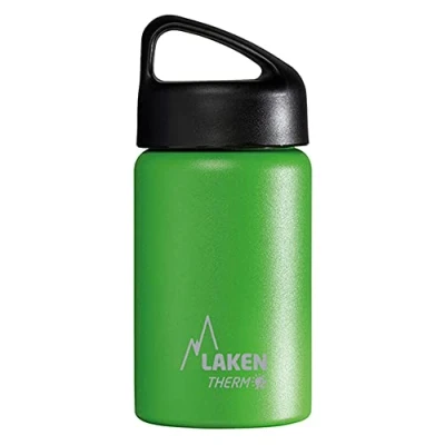 Afbeelding van Laken klassieke thermische fles roestvrij staal 18/8, vacuümisolatie met dubbele wand en brede mond, groen, 350 ml