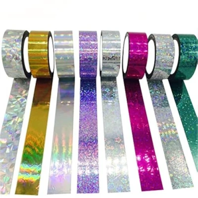 Afbeelding van Vogueing Tool 5 Rolls Decoratieve Tape Holografische Glitter Lijm Tape, 1.9CM x 10M DIY Sticky Masking Diamant Zilver