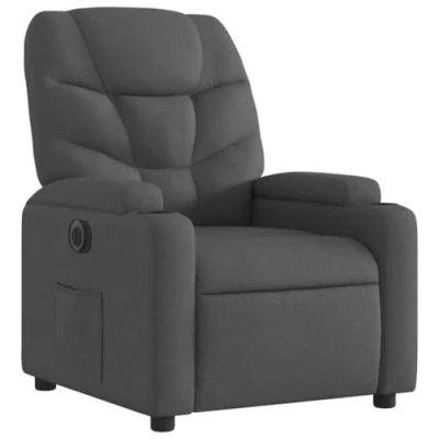 Afbeelding van vidaXL Fauteuil elektrisch verstelbaar stof donkergrijs