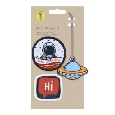 Afbeelding van LÄSSIG Set van 3 hangers en patches, met drukknop, school space, Normaal, Ruimte
