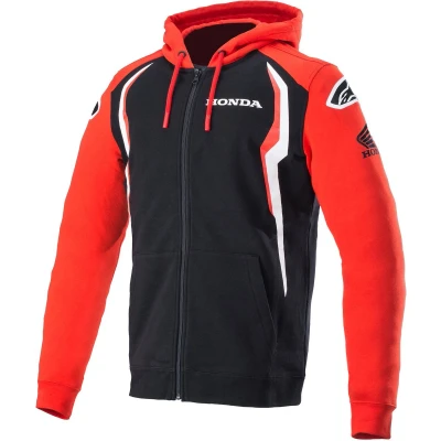 Afbeelding van Alpinestars Honda Hoodie met ritssluiting, zwart rood, afmeting M voor man