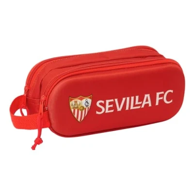 Afbeelding van Pennenetui met 2 vakken Sevilla Fútbol Club Rood 21 x 8 6 cm 3D