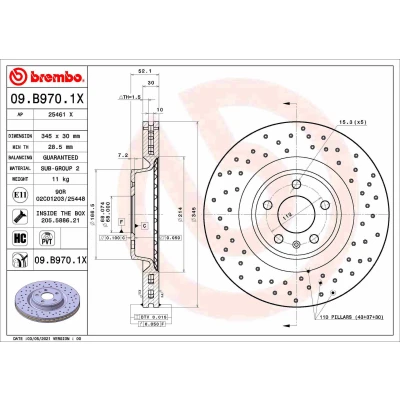 Afbeelding van Brembo Remschijven 09.B970.1X