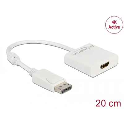 Afbeelding van Delock Adapter DisplayPort 1.2 Stecker zu HDMI Buchse 4K Aktiv weiß