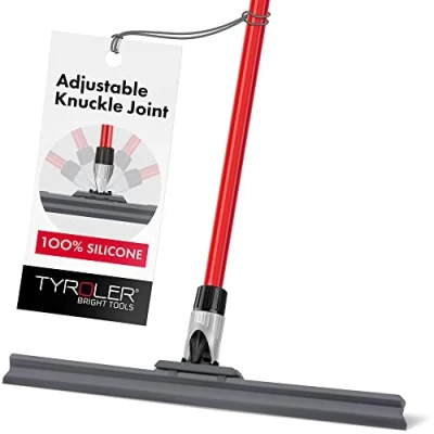 Afbeelding van Tyroler Bright Gereedschap Gepatenteerde Vloerwisser Heavy Duty 45 Cm, Solide 100% Siliconen, Lange 4 Delige Handgreep 140 Verstelbaar Gewricht Beste Voor Wassen, Drogen, Badkamer, Natte Ruimte, Vloer