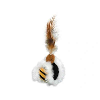 Afbeelding van Nobby Pluche bal met veren, catnip, 5 cm, 1 stuk