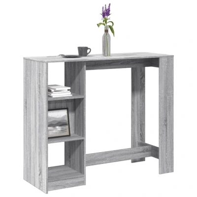 Afbeelding van vidaXL Bartafel met schap 124x46x103,5 cm bewerkt hout grijs sonoma